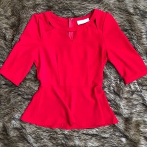 Red peplum top